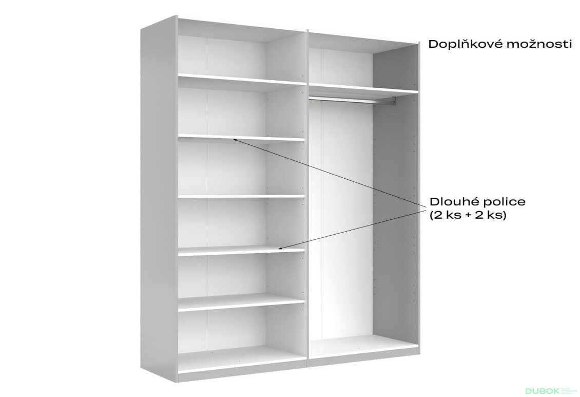 Fotografia 6 - Skriňa 4dv bez zrkadiel, séria N sivý lesk Megy