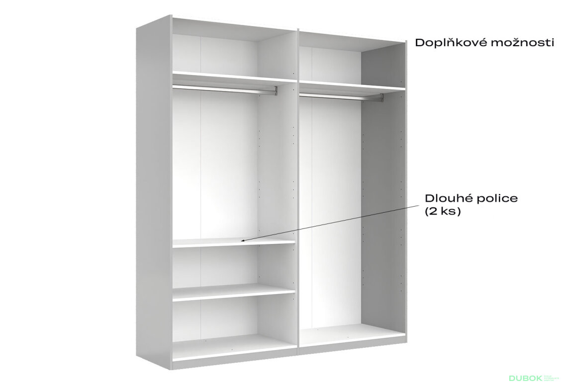 Fotografia 7 - Skriňa 4dv bez zrkadiel, séria N sivý lesk Megy