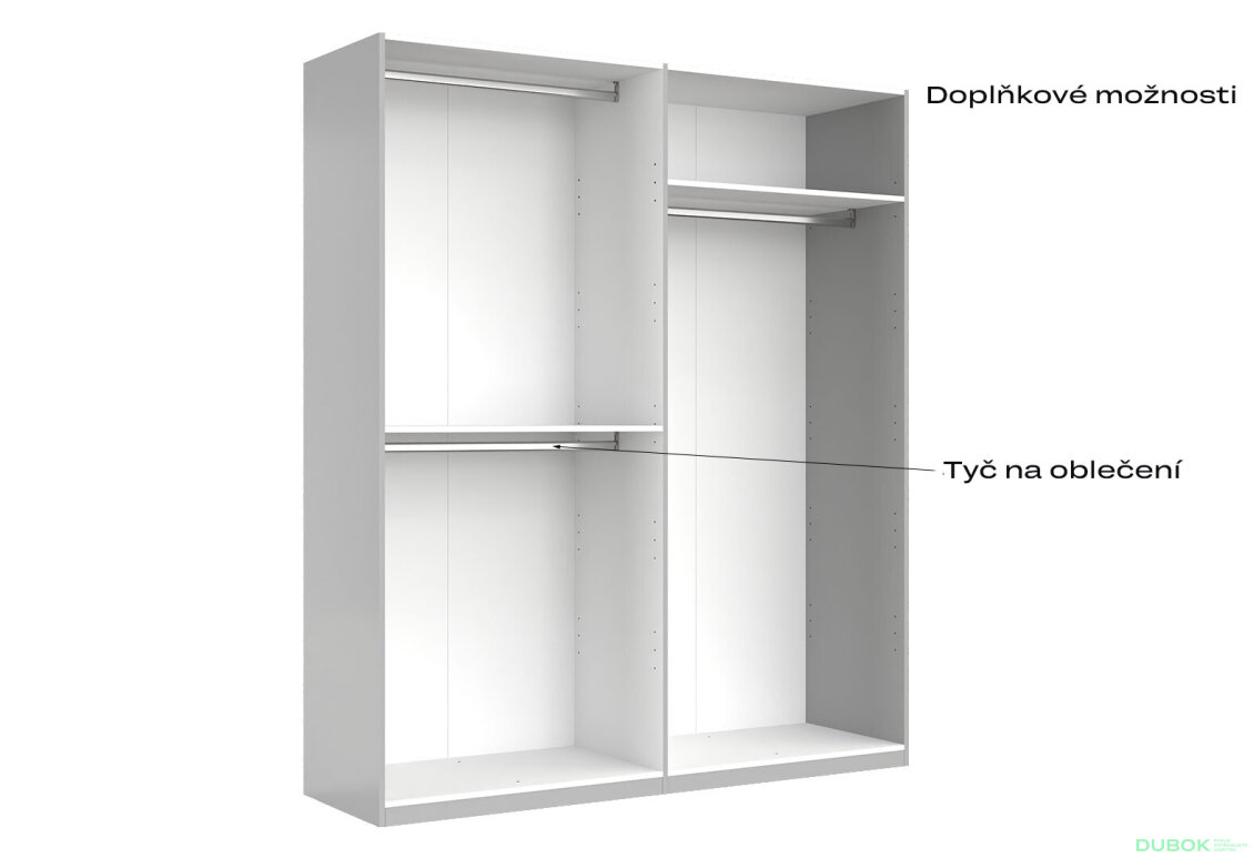 Fotografia 8 - Skriňa 4dv bez zrkadiel, séria N sivý lesk Megy