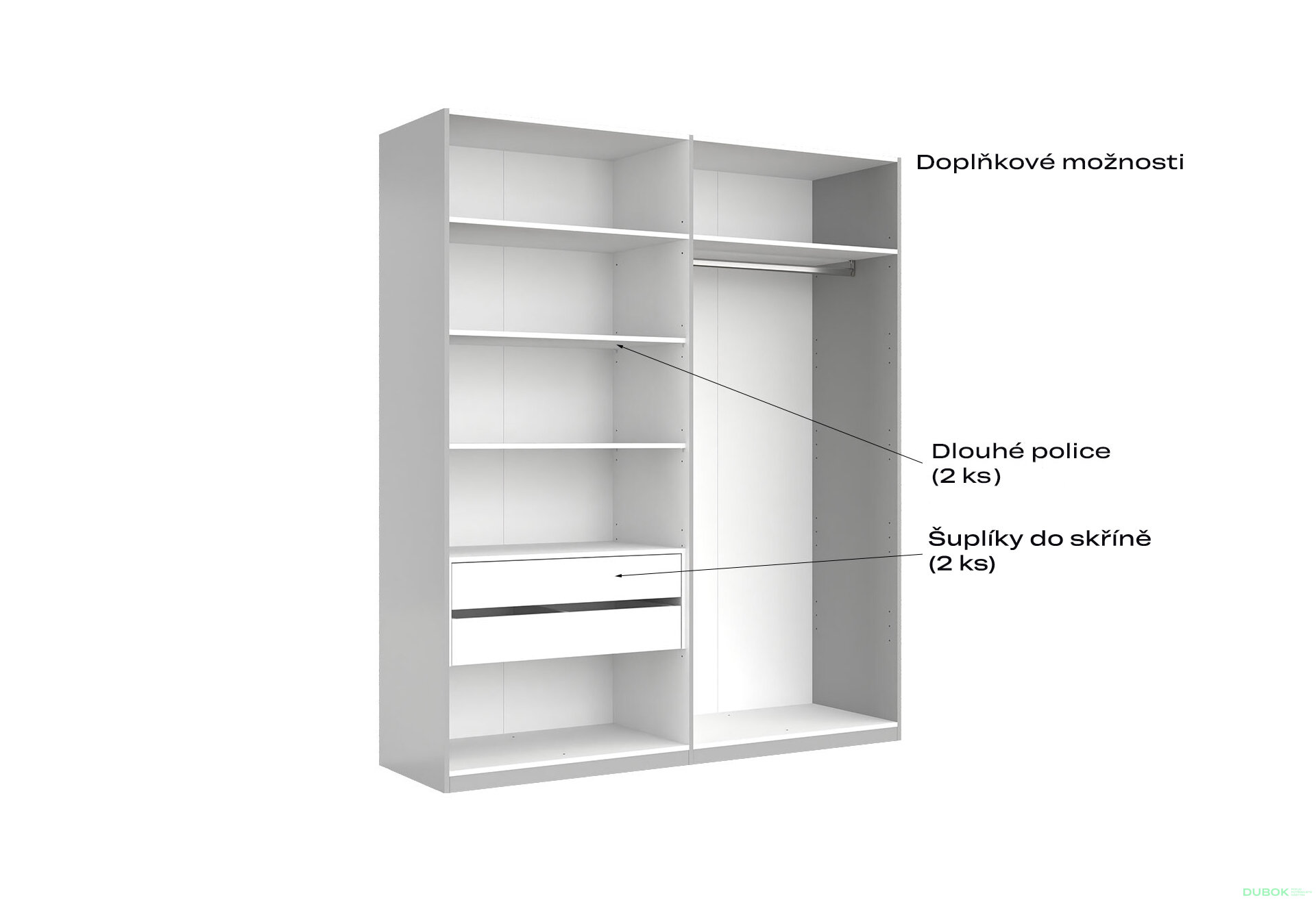 Fotografia 9 - Skriňa 4dv bez zrkadiel, séria N sivý lesk Megy