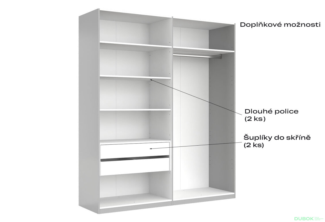 Fotografia 9 - Skriňa 4dv bez zrkadiel, séria N sivý lesk Megy