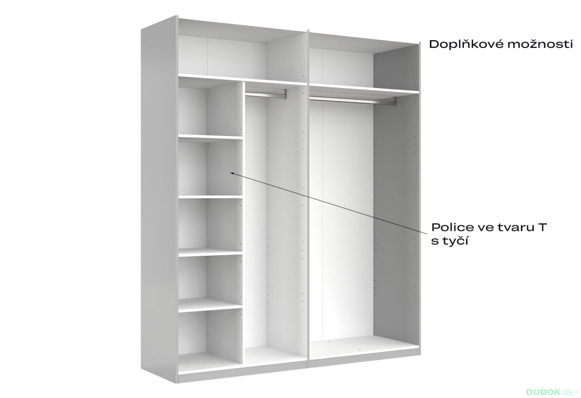 Fotografia 10 - Skriňa 4dv bez zrkadiel, séria N sivý lesk Megy