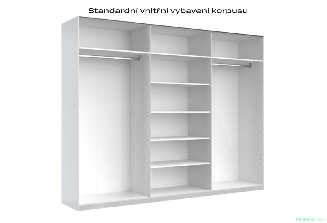 Fotografia 3 - Skriňa s posuvnými dverami 2,5x2,1 m lesklá šedá / zrkadlo Megy