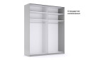 Skriňa s posuvnými dverami 2.0x2.4 m, sivý lesk / zrkadlo Megy - Fotografia 15 Fotografia 15 - Skriňa s posuvnými dverami 2.0x2.4 m, sivý lesk / zrkadlo Megy
