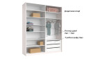 Skriňa s posuvnými dverami 2.0x2.4 m, sivý lesk / zrkadlo Megy - Fotografia 11 Fotografia 11 - Skriňa s posuvnými dverami 2.0x2.4 m, sivý lesk / zrkadlo Megy