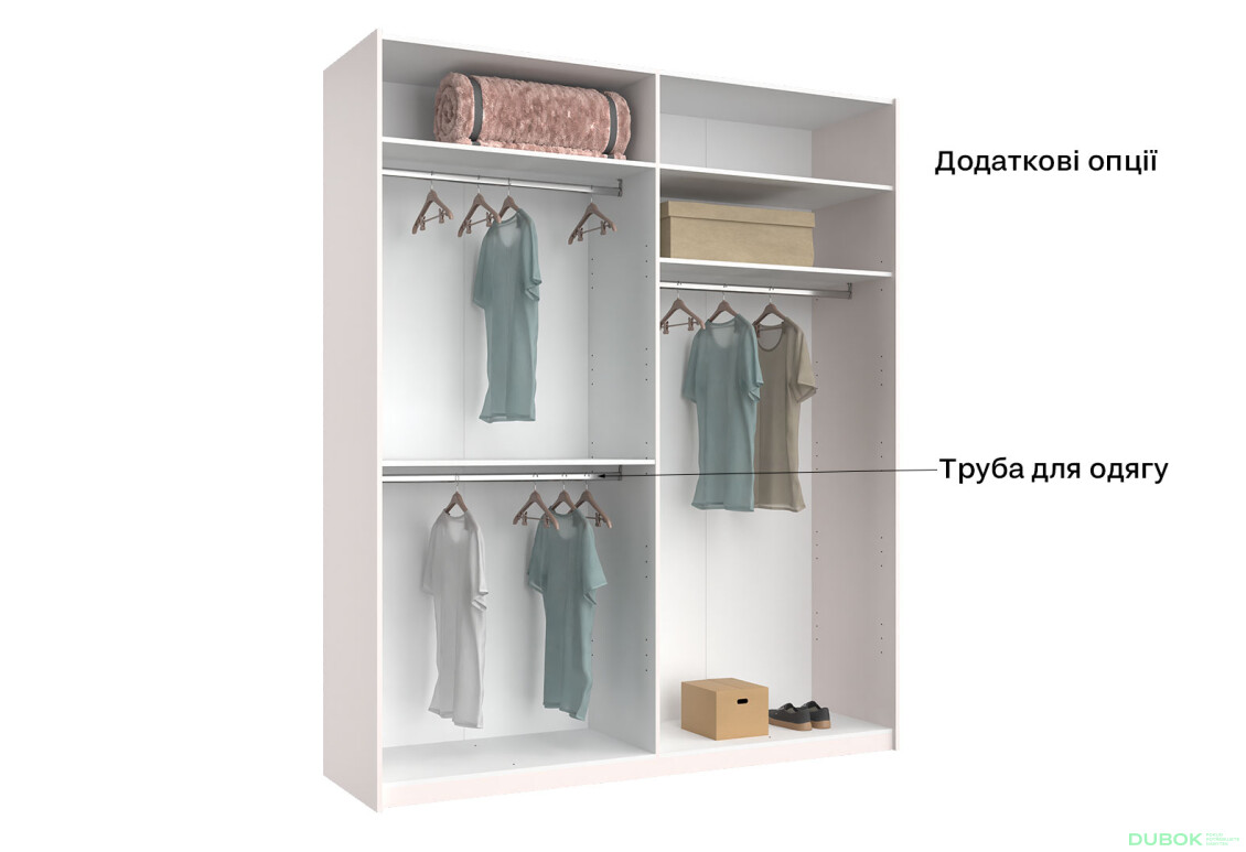 Skriňa s posuvnými dverami 2.0x2.4 m, sivý lesk / zrkadlo Megy - Fotografia 9 Fotografia 9 - Skriňa s posuvnými dverami 2.0x2.4 m, sivý lesk / zrkadlo Megy