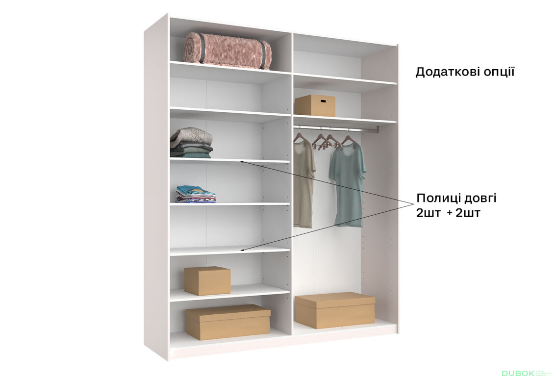 Skriňa s posuvnými dverami 2.0x2.4 m, sivý lesk / zrkadlo Megy - Fotografia 3 Fotografia 3 - Skriňa s posuvnými dverami 2.0x2.4 m, sivý lesk / zrkadlo Megy
