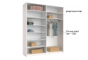 Skriňa s posuvnými dverami 2.0x2.4 m, sivý lesk / zrkadlo Megy - Fotografia 3 Fotografia 3 - Skriňa s posuvnými dverami 2.0x2.4 m, sivý lesk / zrkadlo Megy