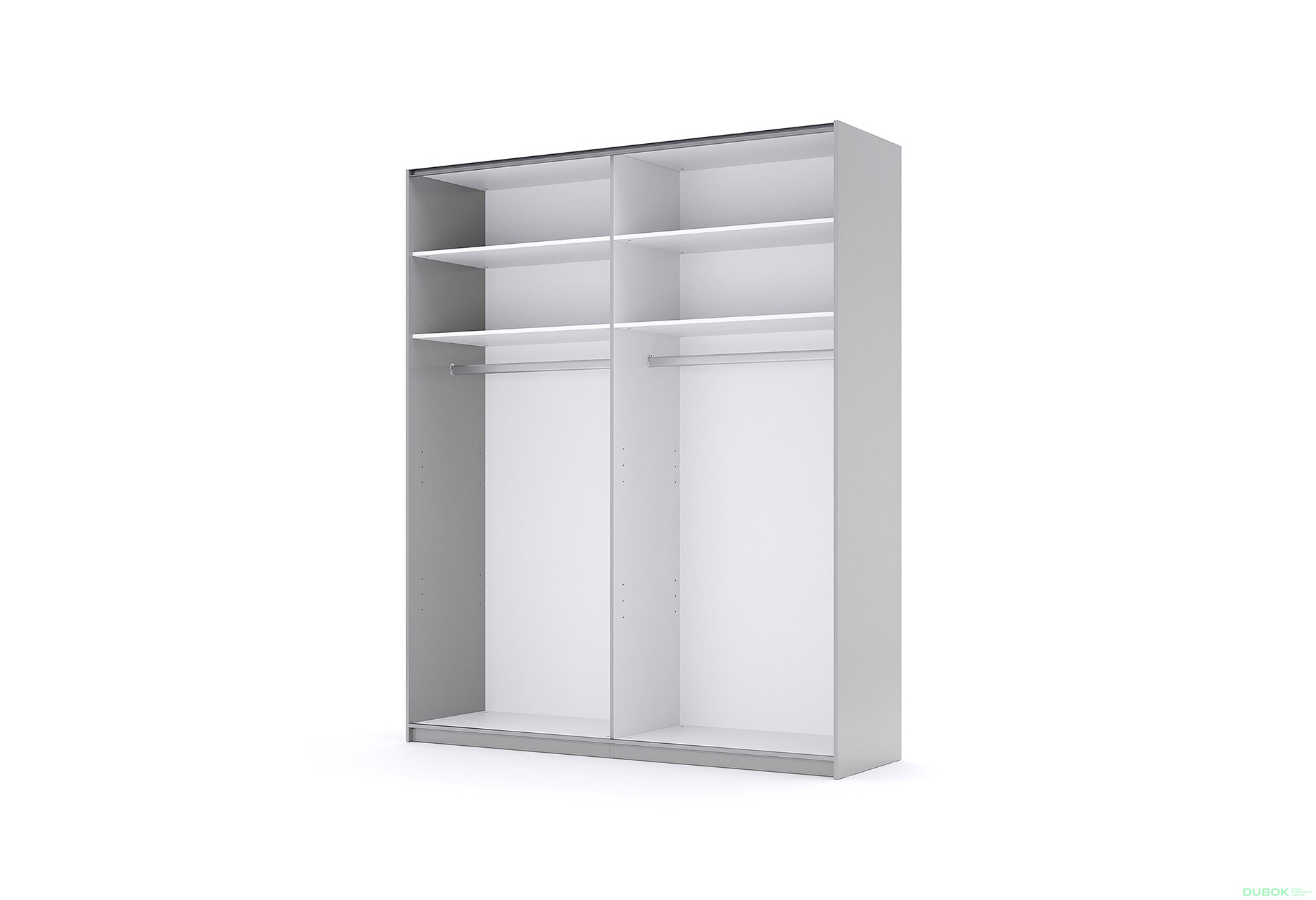 Skriňa s posuvnými dverami 2.0x2.4 m, sivý lesk / zrkadlo Megy - Fotografia 17 Fotografia 17 - Skriňa s posuvnými dverami 2.0x2.4 m, sivý lesk / zrkadlo Megy