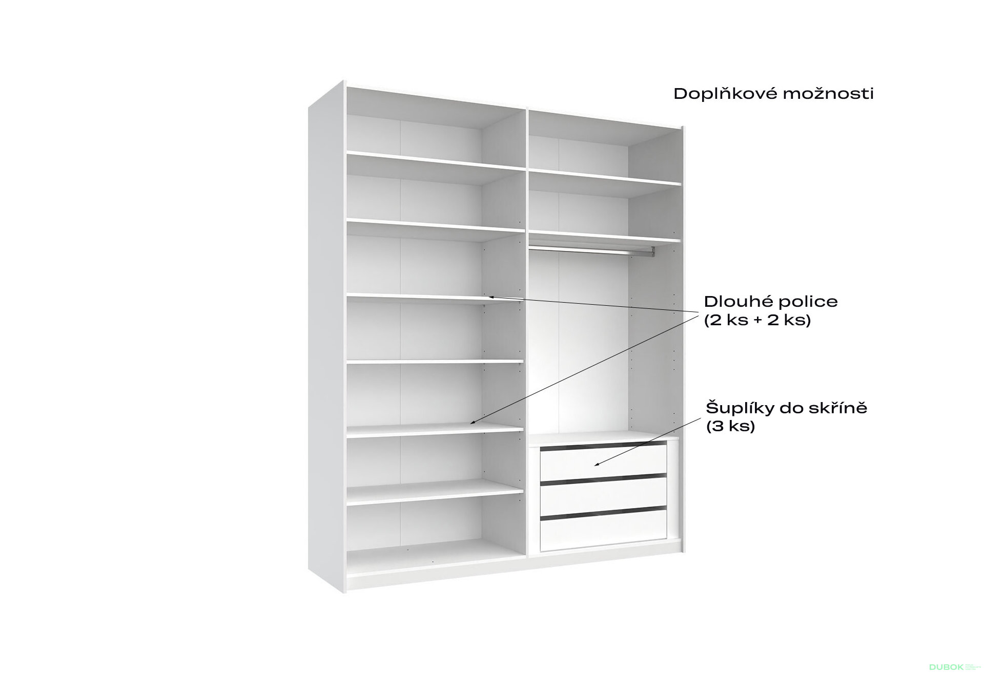Fotografia 4 - Skriňa s posuvnými dverami 2.0x2.4 m, sivý lesk / zrkadlo Megy