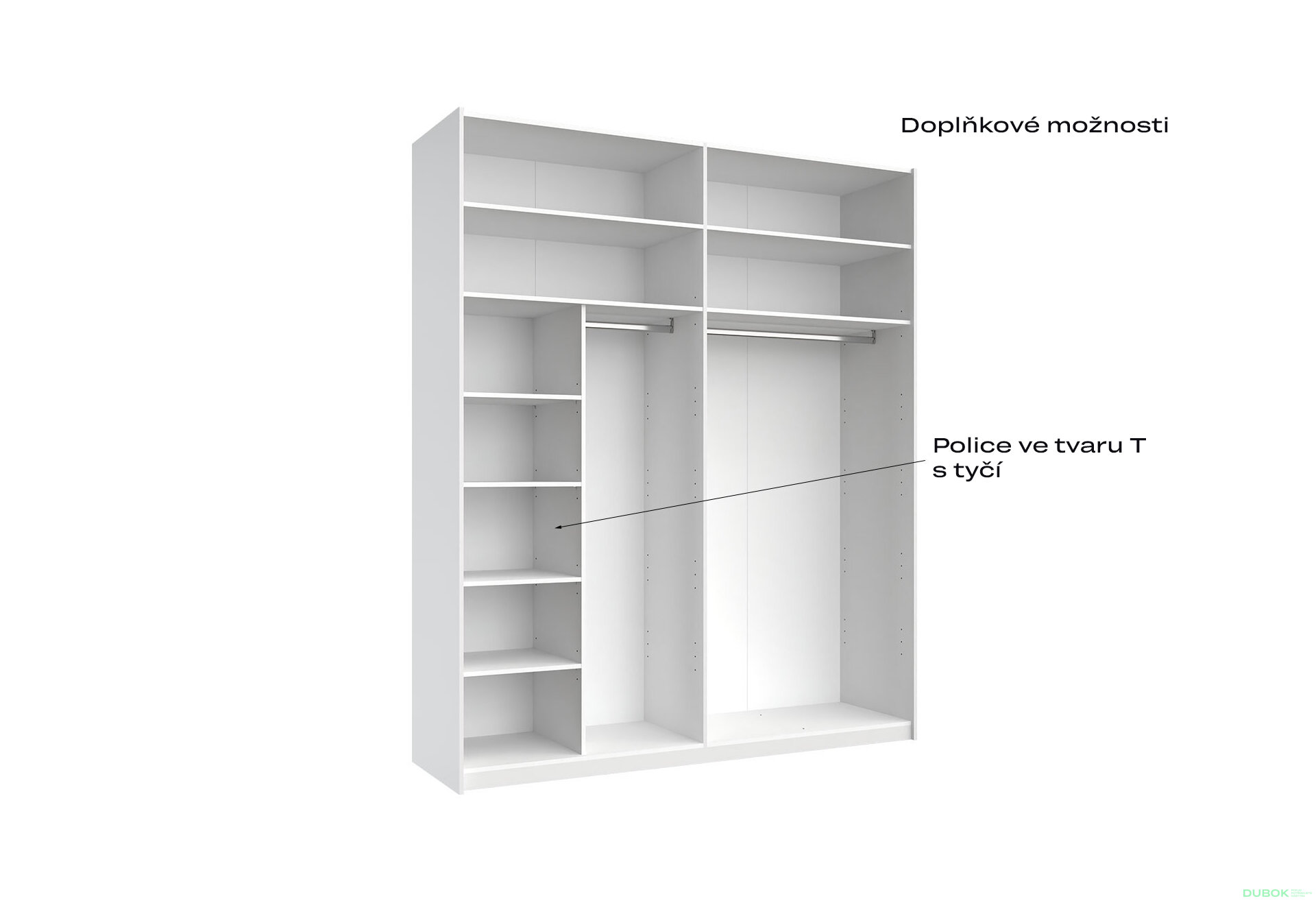 Fotografia 9 - Skriňa s posuvnými dverami 2.0x2.4 m, sivý lesk / zrkadlo Megy