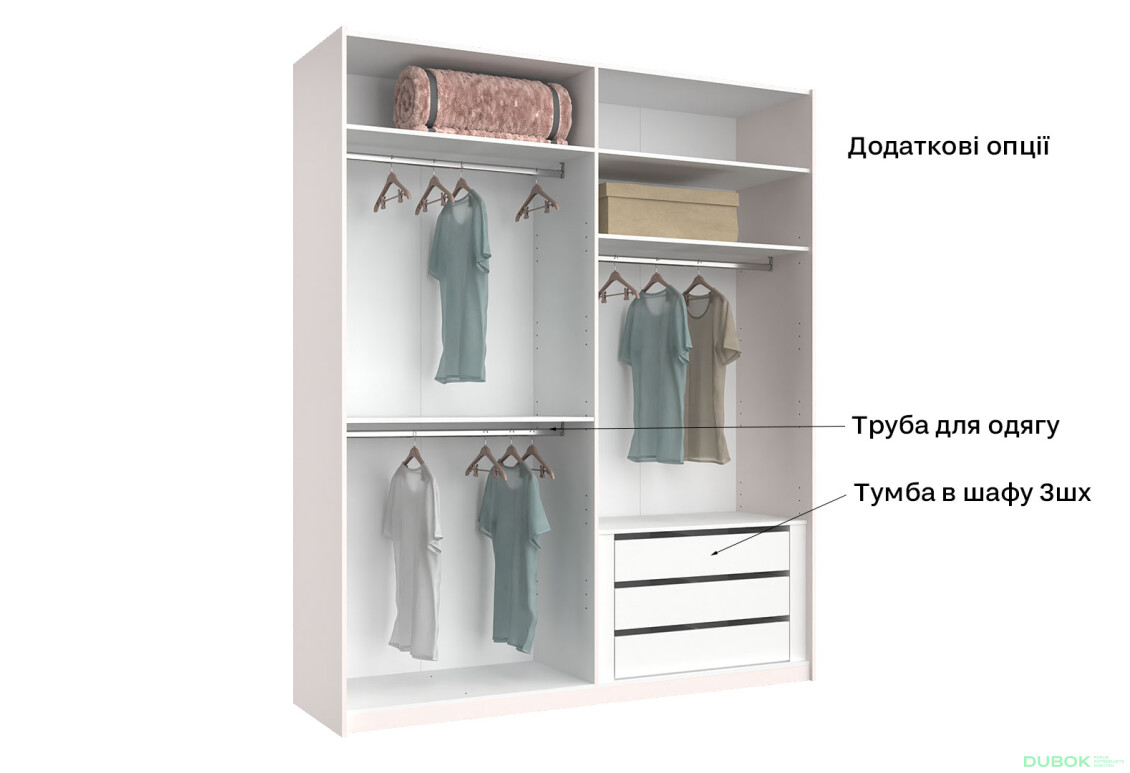 Skriňa s posuvnými dverami 2.0x2.4 m, sivý lesk / zrkadlo Megy - Fotografia 13 Fotografia 13 - Skriňa s posuvnými dverami 2.0x2.4 m, sivý lesk / zrkadlo Megy