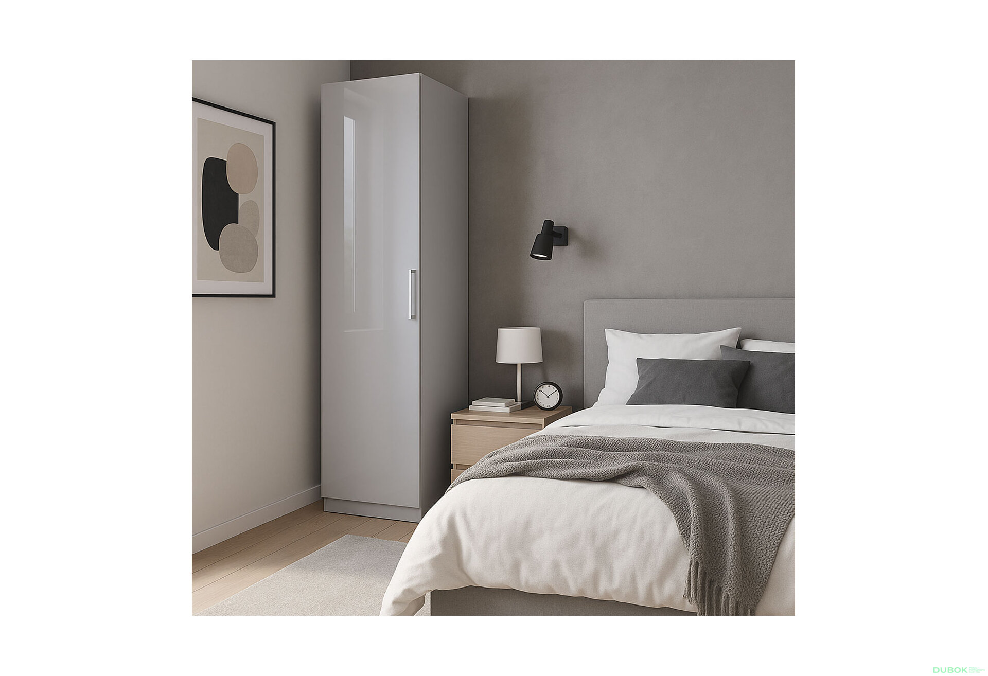 Fotografia 5 - Skriňa 1dv bez zrkadiel, séria N sivý lesk Megy