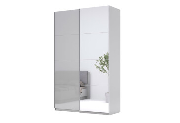Skriňa s posuvnými dverami 1,5x2,4 m lesklá / zrkadlo Megy