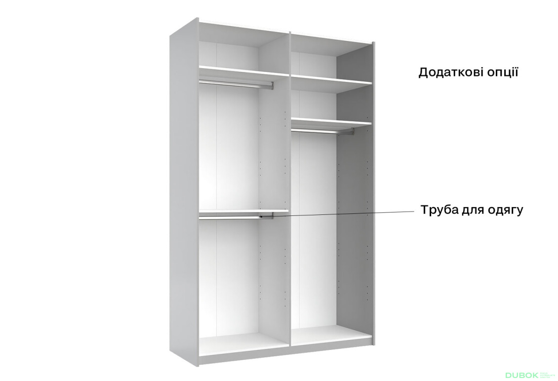 Skriňa s posuvnými dverami 1,5x2,4 m lesklá / zrkadlo Megy - Fotografia 6 Fotografia 6 - Skriňa s posuvnými dverami 1,5x2,4 m lesklá / zrkadlo Megy
