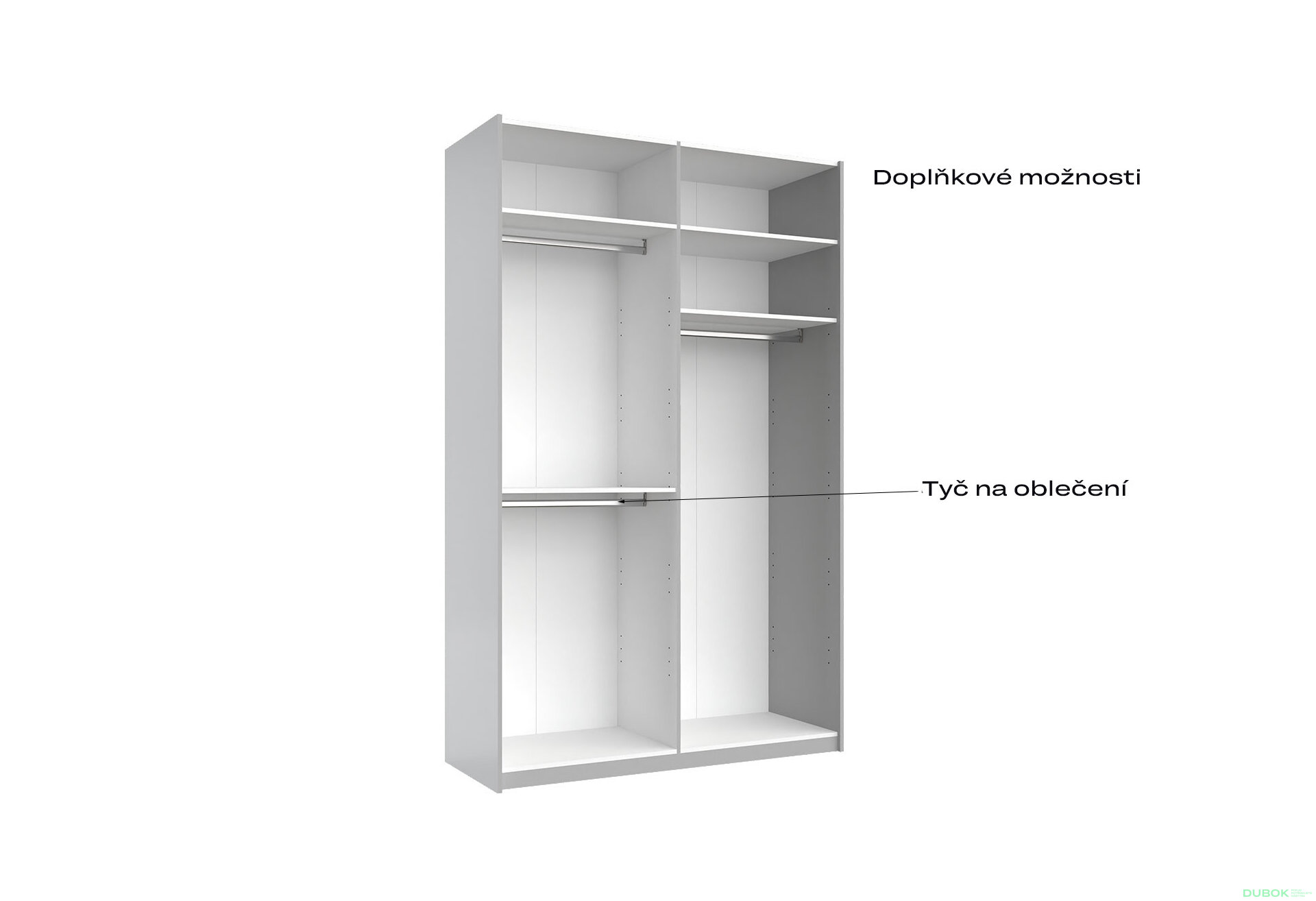 Fotografia 6 - Skriňa s posuvnými dverami 1,5x2,4 m lesklá / zrkadlo Megy