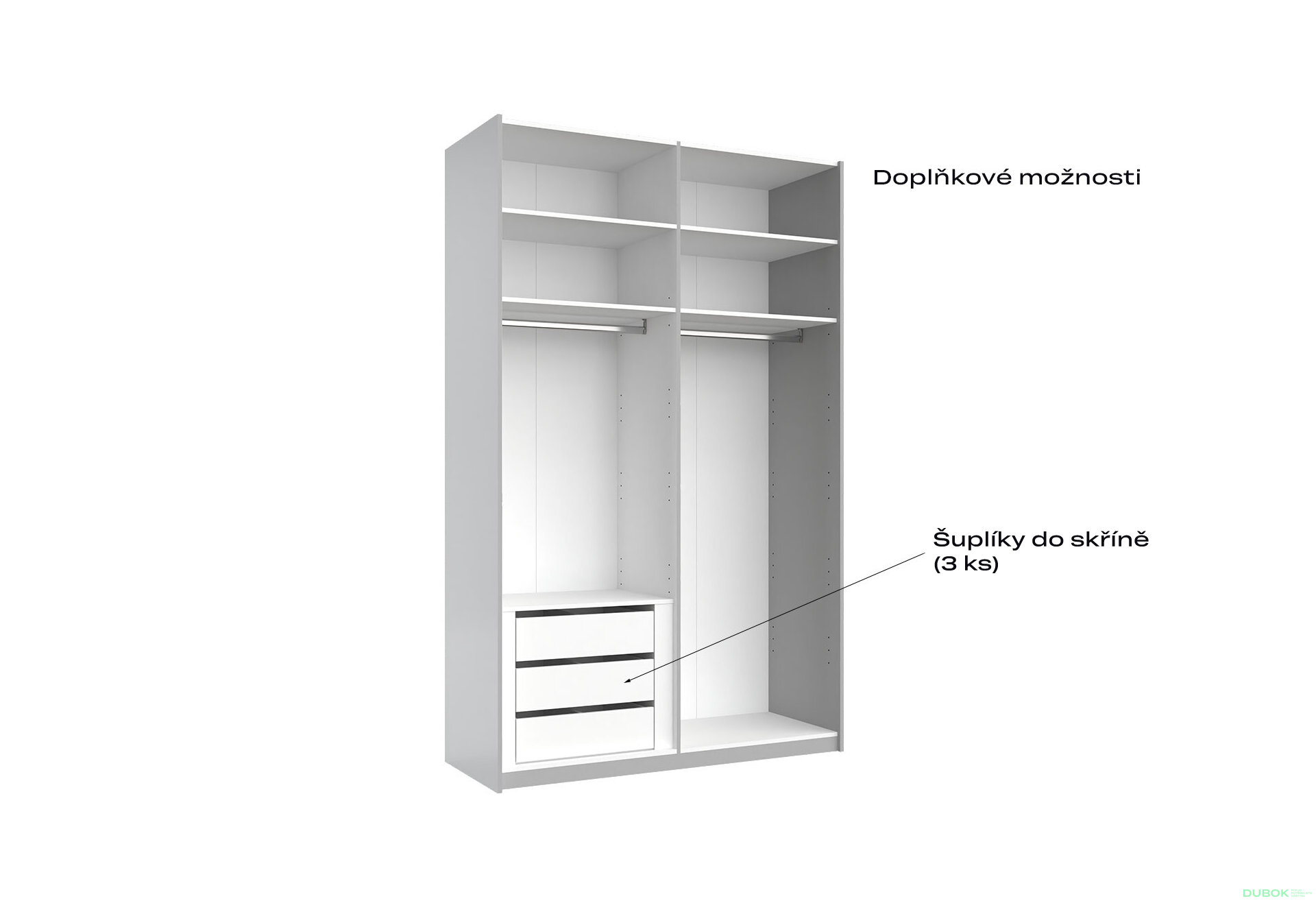 Fotografia 7 - Skriňa s posuvnými dverami 1,5x2,4 m lesklá / zrkadlo Megy