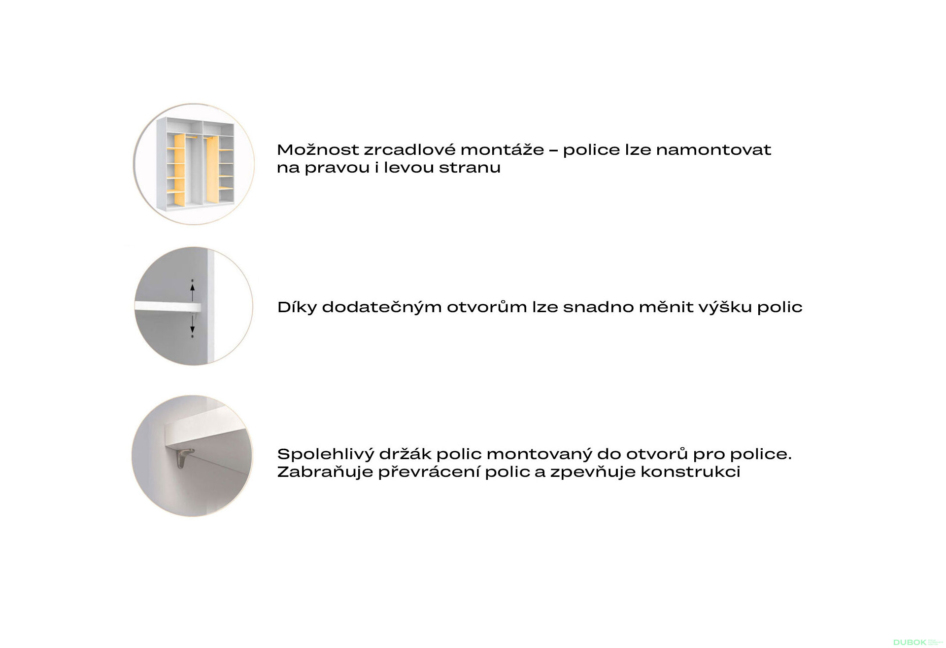 Fotografia 9 - Skriňa s posuvnými dverami 1,5x2,4 m lesklá / zrkadlo Megy