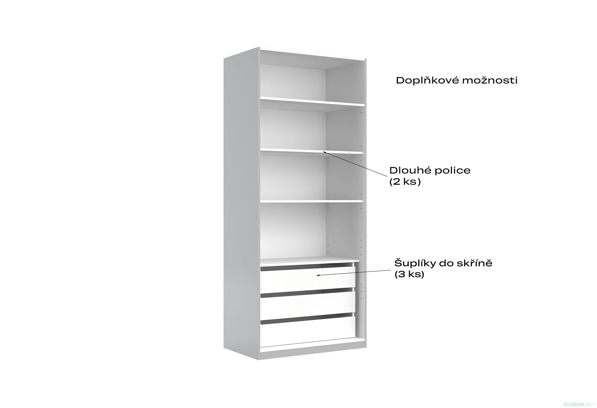 Fotografia 2 - Skriňa 2dv bez zrkadiel, séria N sivý lesk Megy