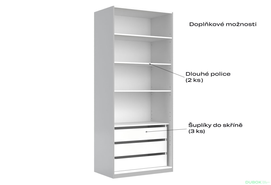 Fotografia 2 - Skriňa 2dv bez zrkadiel, séria N sivý lesk Megy