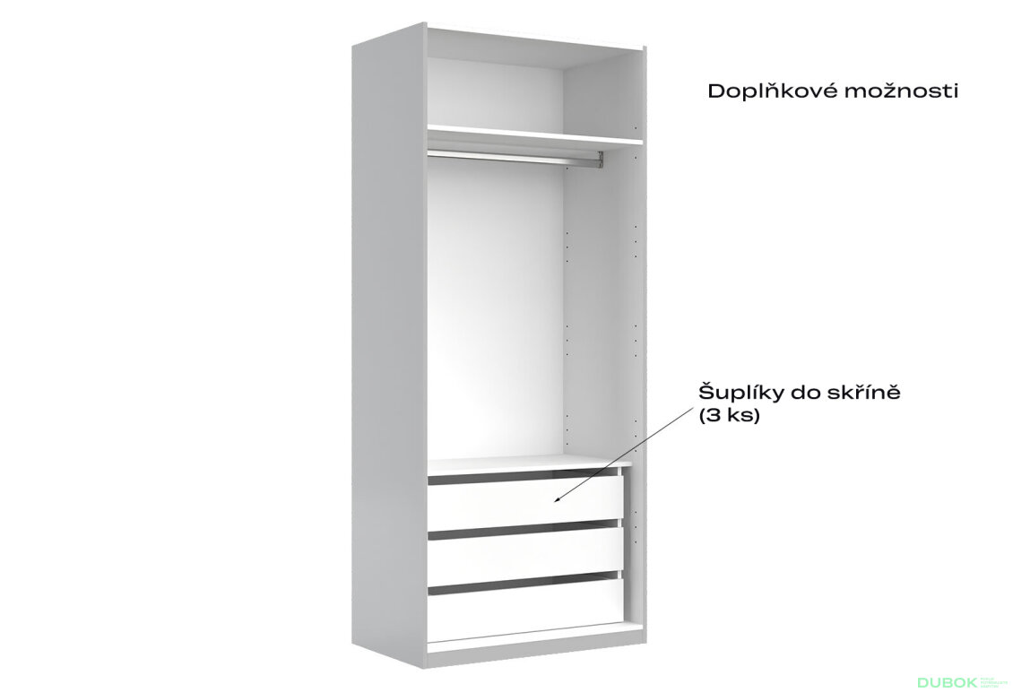 Fotografia 3 - Skriňa 2dv bez zrkadiel, séria N sivý lesk Megy
