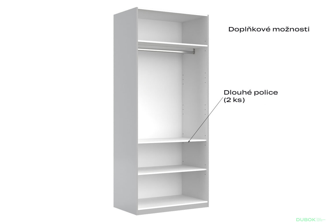 Fotografia 5 - Skriňa 2dv bez zrkadiel, séria N sivý lesk Megy