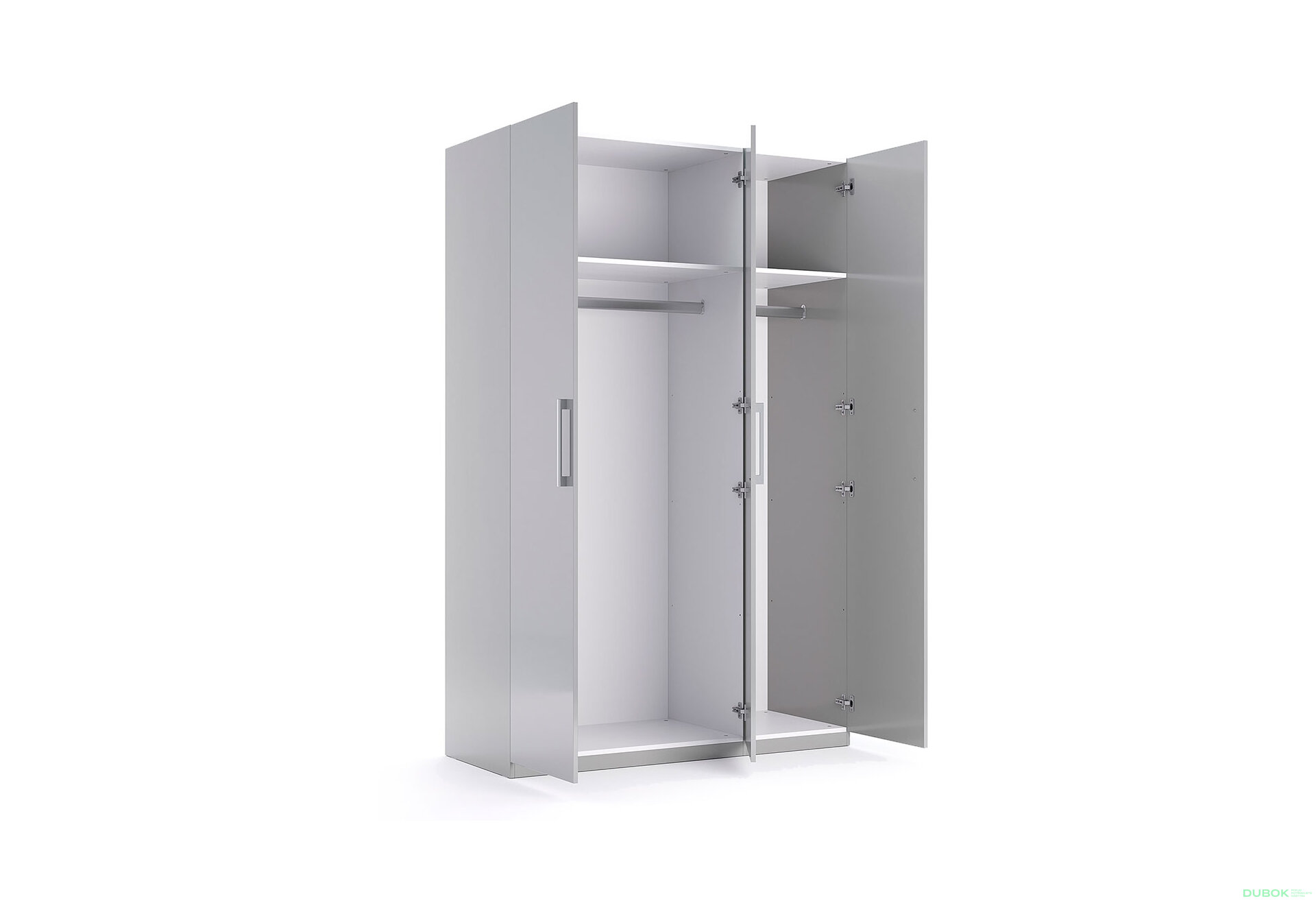 Fotografia 5 - Skriňa 3-dverová bez zrkadiel, séria N sivý lesk Megy