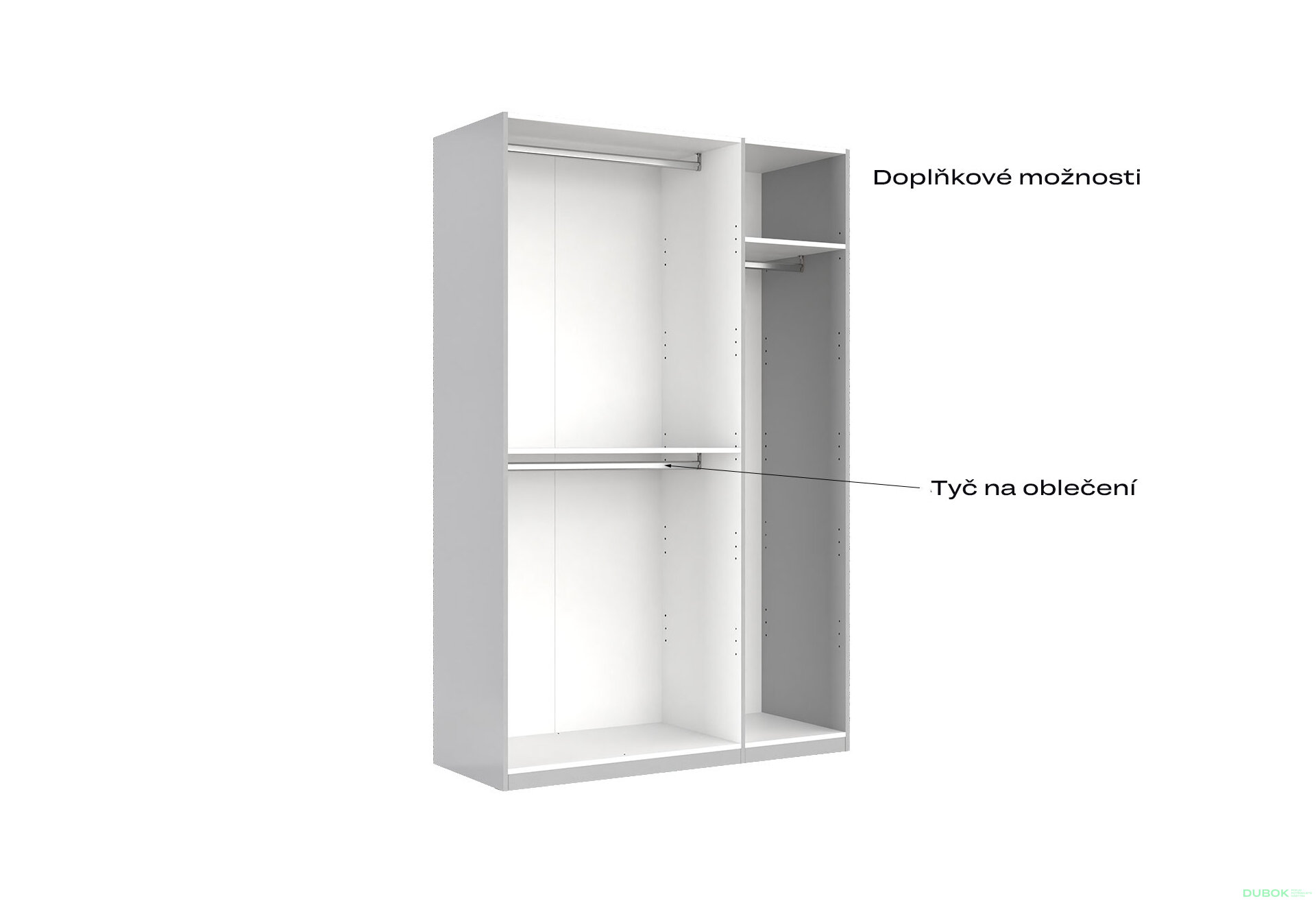 Fotografia 8 - Skriňa 3-dverová bez zrkadiel, séria N sivý lesk Megy