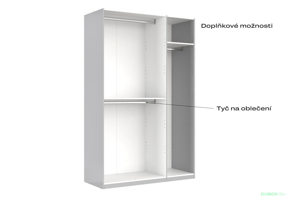 Fotografia 8 - Skriňa 3-dverová bez zrkadiel, séria N sivý lesk Megy