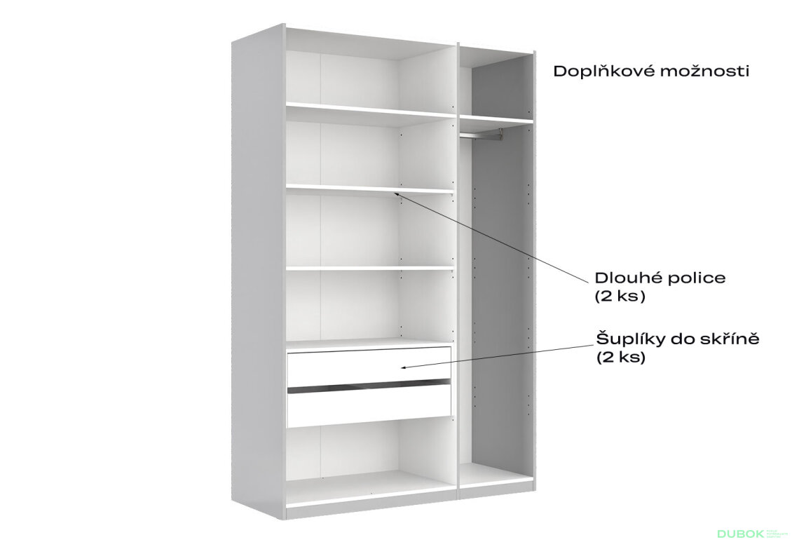 Fotografia 9 - Skriňa 3-dverová bez zrkadiel, séria N sivý lesk Megy