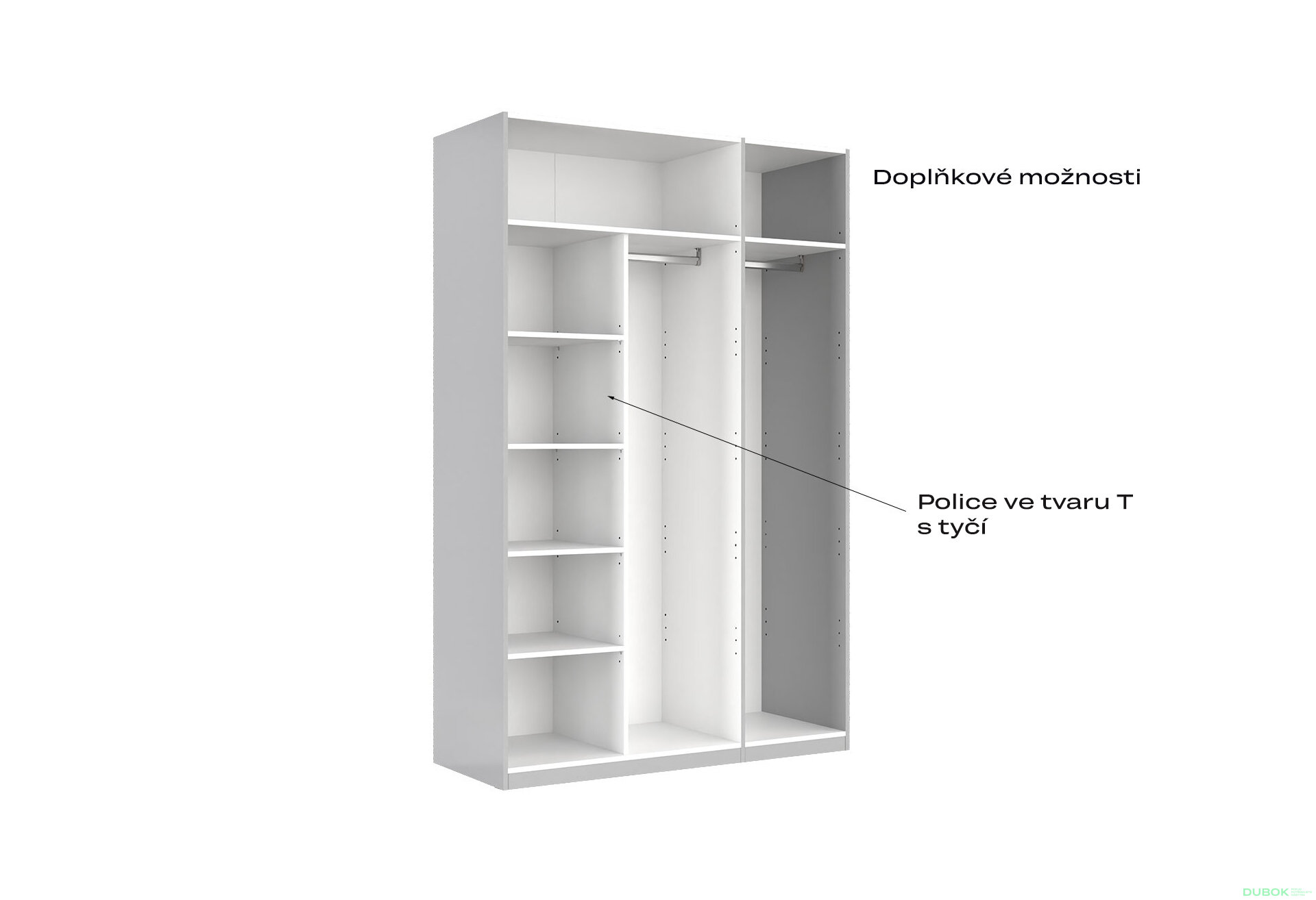 Fotografia 10 - Skriňa 3-dverová bez zrkadiel, séria N sivý lesk Megy