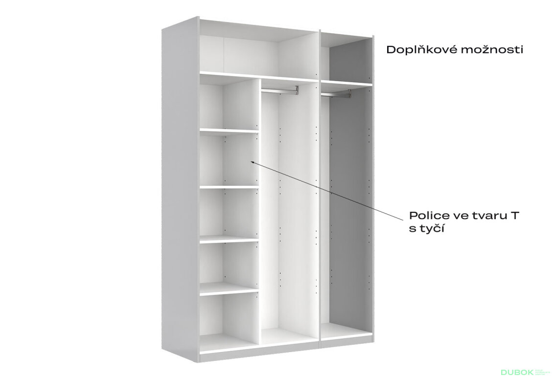 Fotografia 10 - Skriňa 3-dverová bez zrkadiel, séria N sivý lesk Megy