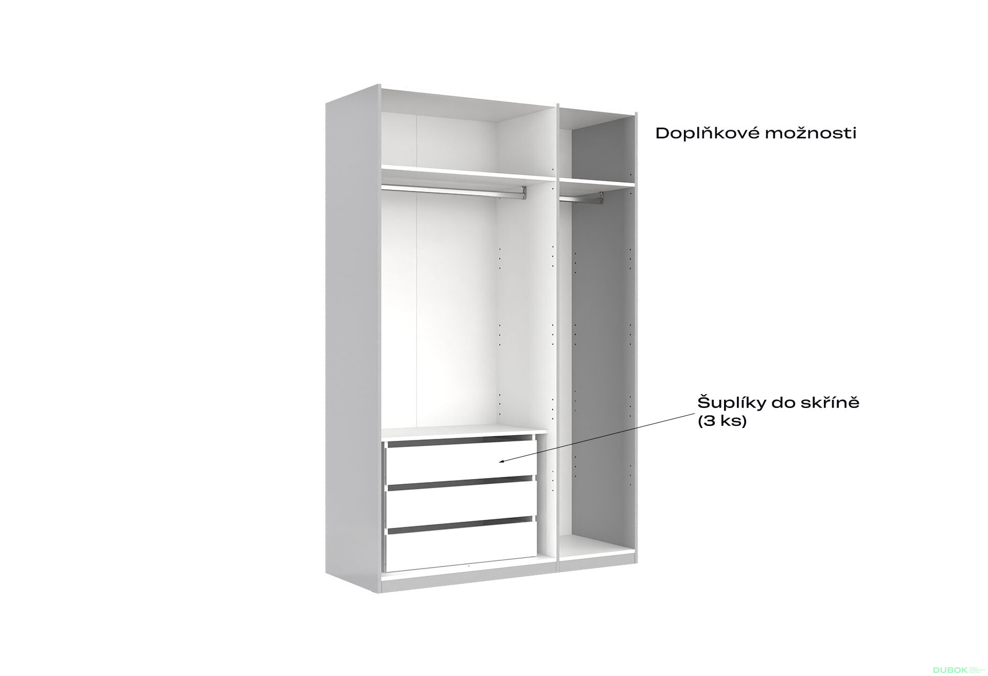 Fotografia 11 - Skriňa 3-dverová bez zrkadiel, séria N sivý lesk Megy