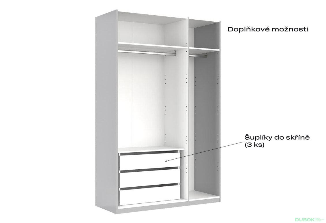 Fotografia 11 - Skriňa 3-dverová bez zrkadiel, séria N sivý lesk Megy