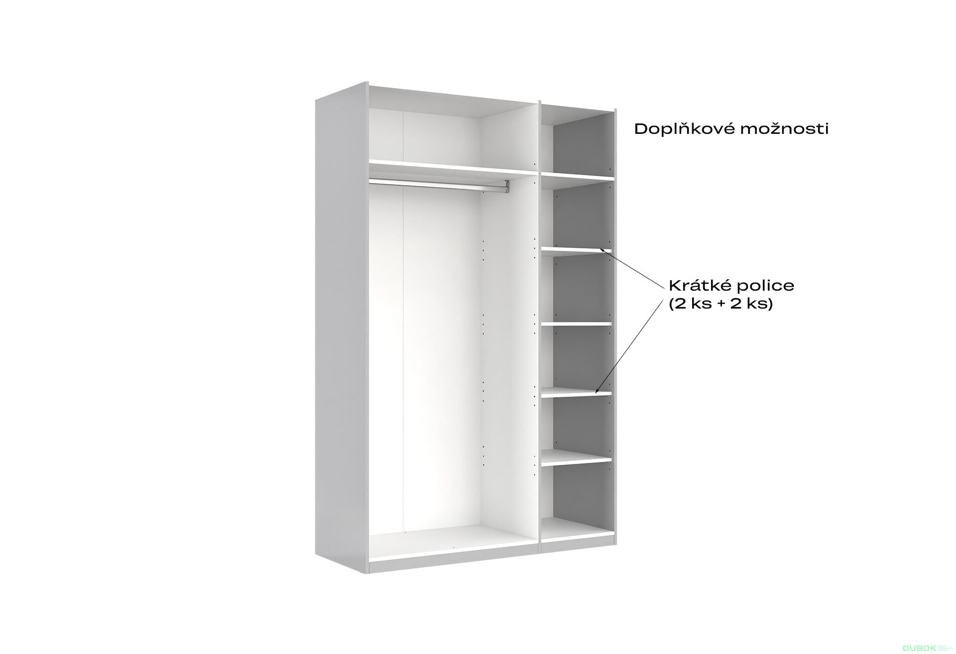 Fotografia 12 - Skriňa 3-dverová bez zrkadiel, séria N sivý lesk Megy