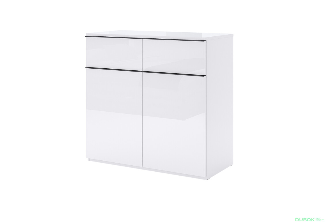 Komoda 2dv 2šx Biely lesk Lucca