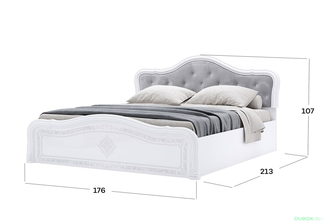 Posteľ 160 Lux výklopná s roštom, biely lesk Luiza - Fotografia 3 Fotografia 3 - Posteľ 160 Lux výklopná s roštom, biely lesk Luiza