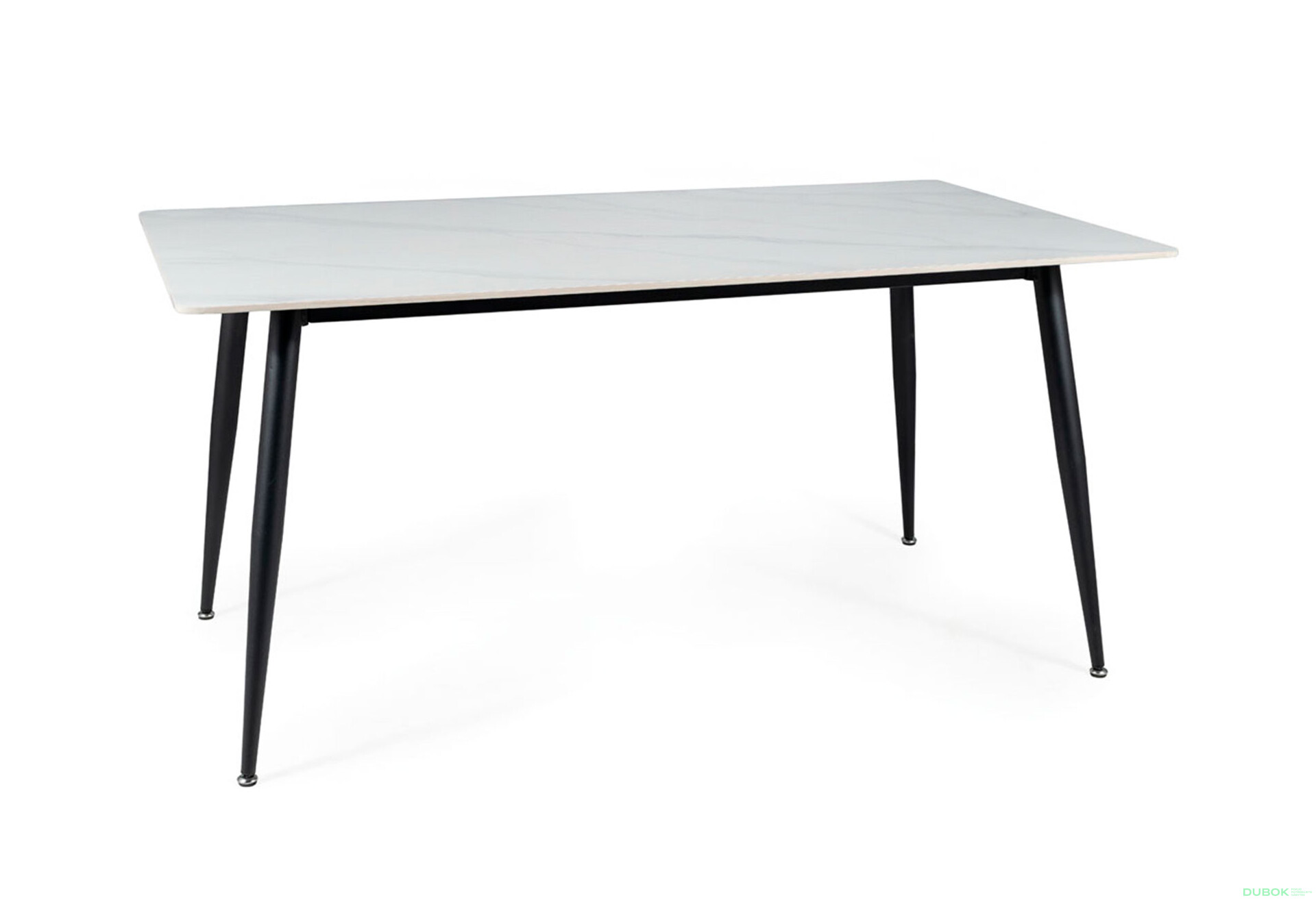 Fotografia 5 - Stôl Rion 160x90 mramorový efekt, biely / čierny mat