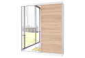 Fotografia 1 - Skriňa Bono 05 so zrkadlom + montinové lišty / aplikácia biely / dub sonoma