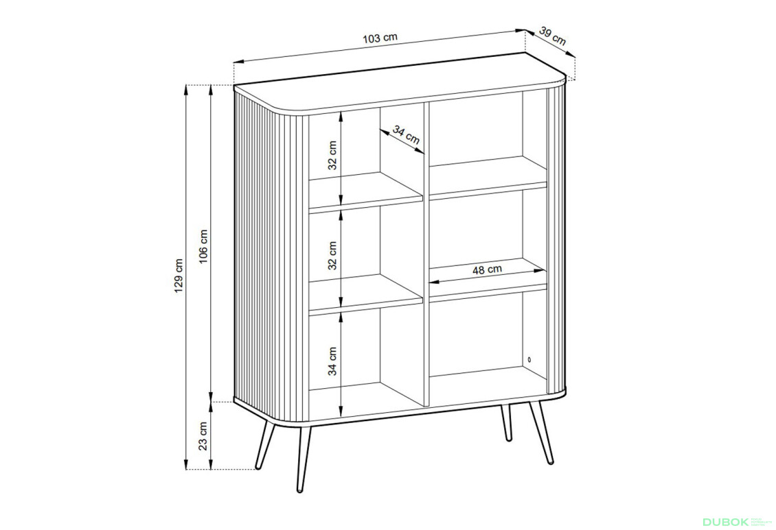 Komoda K-103 biela, zlaté nohy Zova - Fotografia 4 Fotografia 4 - Komoda K-103 biela, zlaté nohy Zova