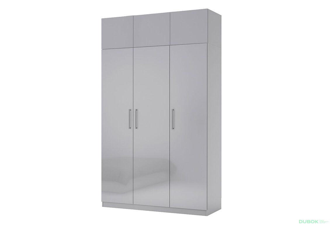 Fotografia 2 - Mezanín 3 dvere (2 dvere + 1 dvere) sivý lesk Megy