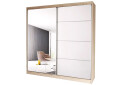 Fotografia 1 - Skriňa Multi 35, 183 dub sonoma + fasáda biely lesk + zrkadlo