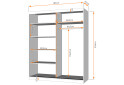 Fotografia 3 - Skriňa Multi 35, 183 dub sonoma + fasáda biely lesk + zrkadlo