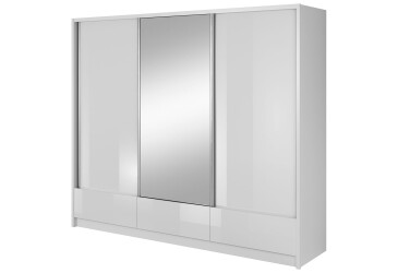 Skriňa Aria I 250 biely / biely lesk
