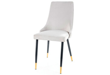 Stolička Piano Velvet svetlo šedý Bluvel 03, kov čierny/zlatý