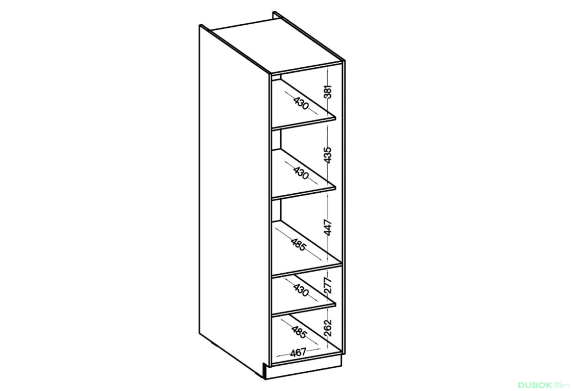 Fotografia 4 - Skriňa HSG 50/190 ZPW Maria Biely laminát / pracovná doska Granit