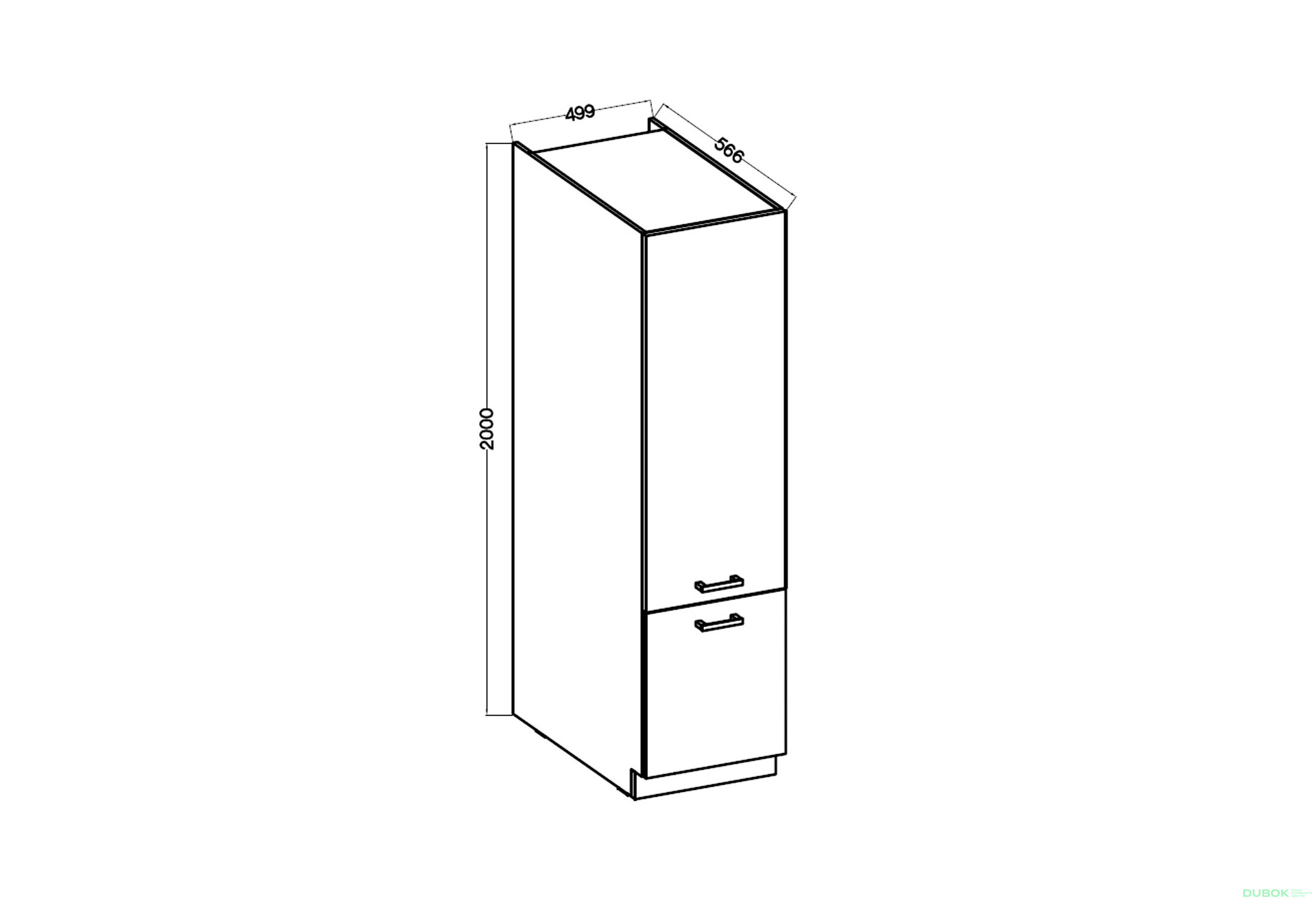 Fotografia 3 - Skriňa HSG 50/190 ZPW Maria Biely laminát / pracovná doska Granit