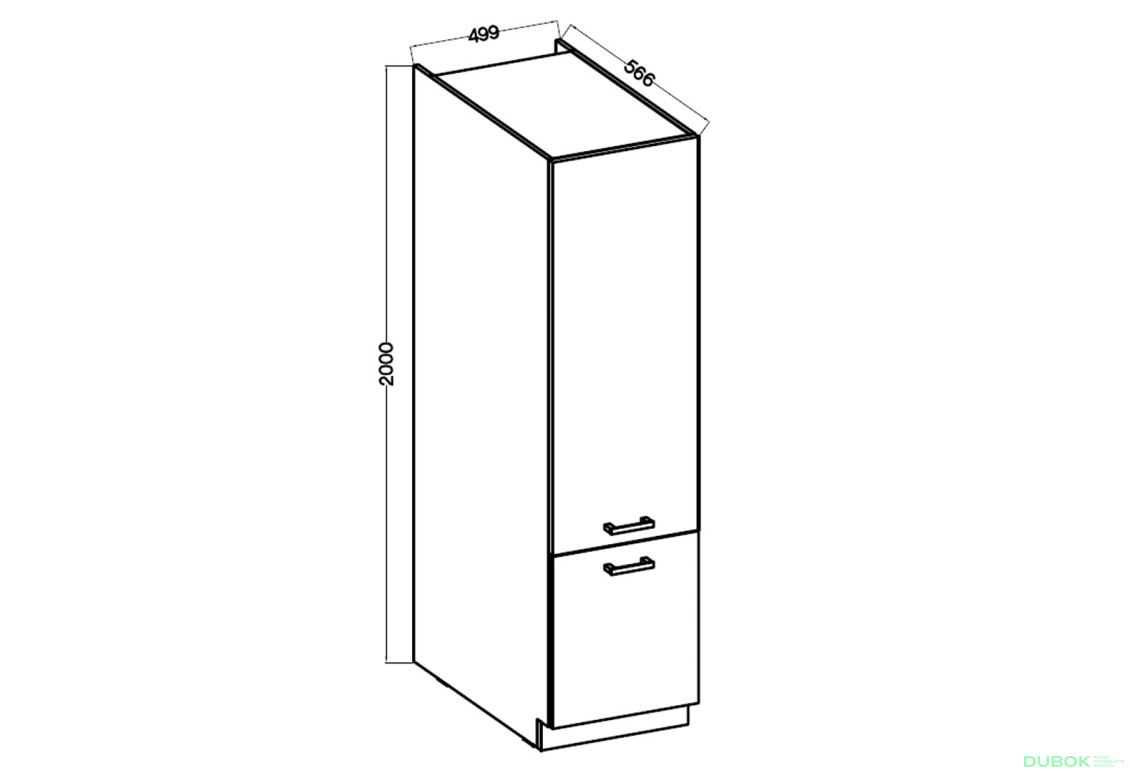 Fotografia 3 - Skriňa HSG 50/190 ZPW Maria Biely laminát / pracovná doska Granit