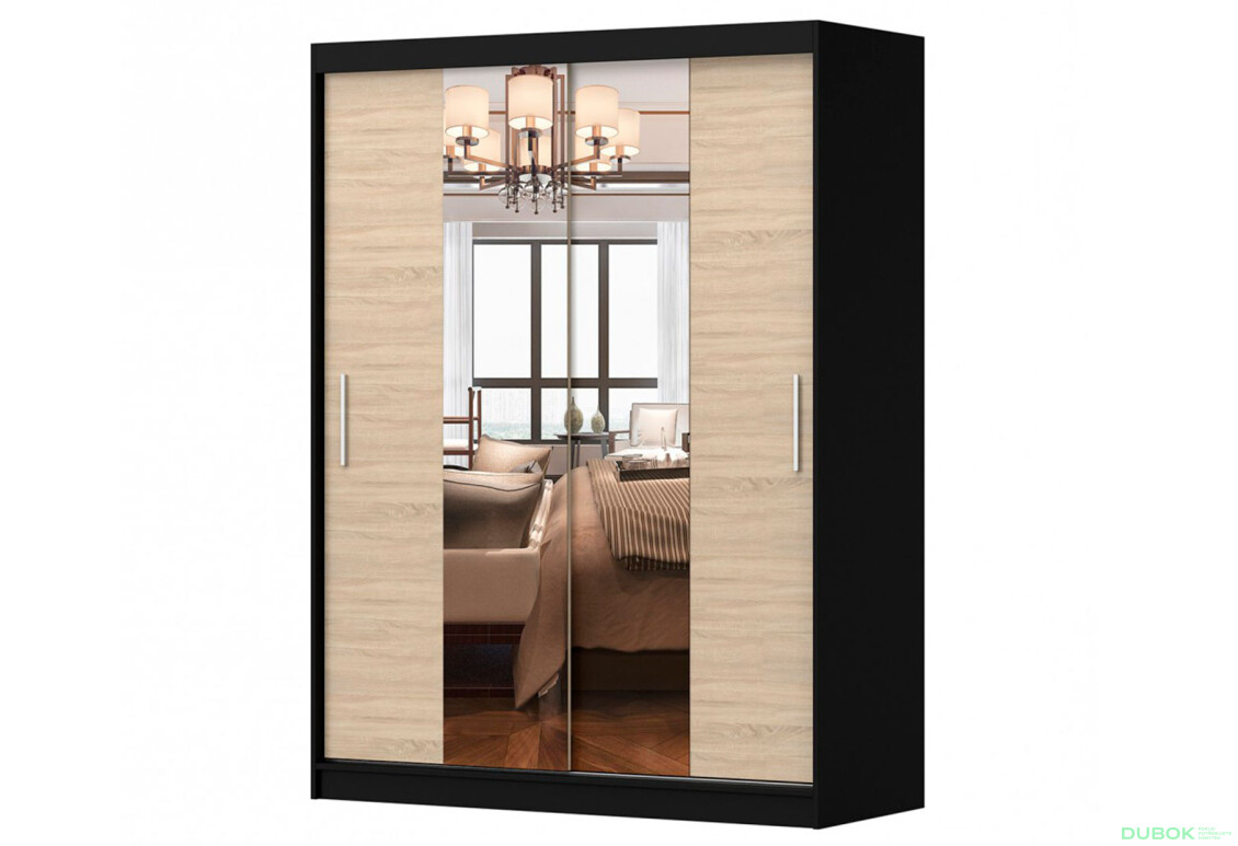 Skriňa Vista 01 čierna / dub sonoma