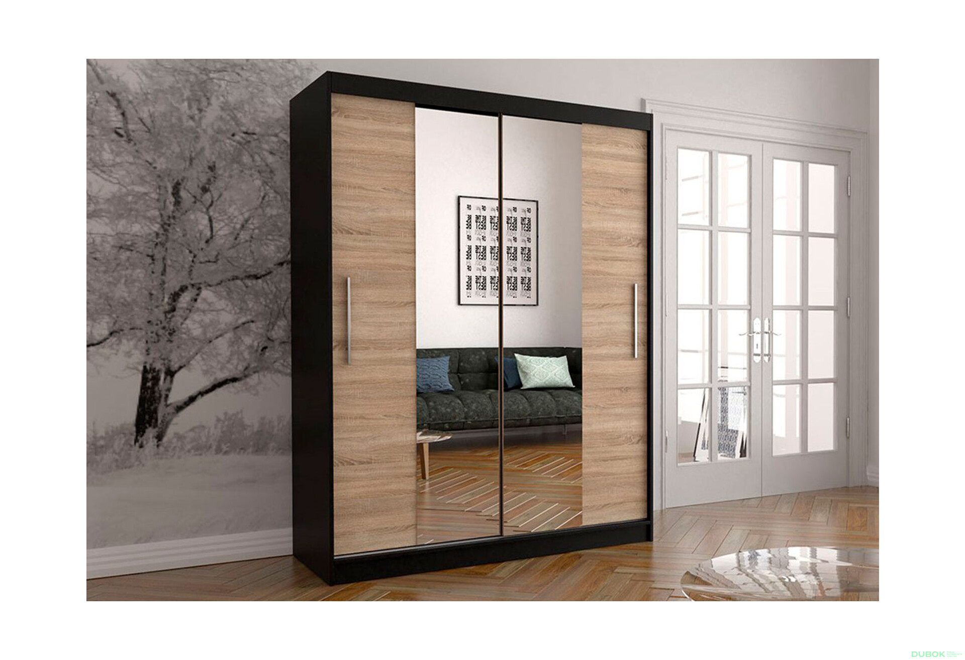 Fotografia 3 - Skriňa Vista 01 čierna / dub sonoma